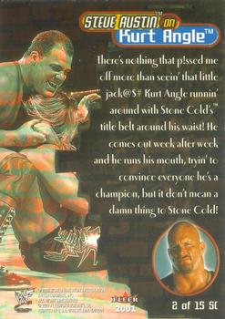 2001 Fleer WWF Wrestlemania - Stone Cold Said So #2 SC Kurt Angle  Back