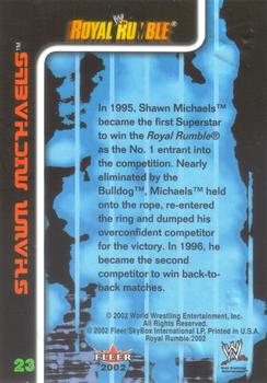 2002 Fleer WWE Royal Rumble #23 Shawn Michaels  Back