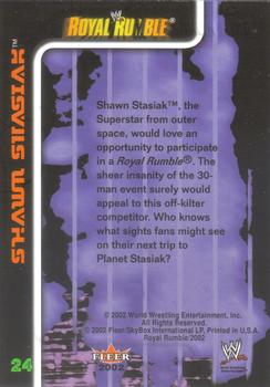 2002 Fleer WWE Royal Rumble #24 Shawn Stasiak  Back