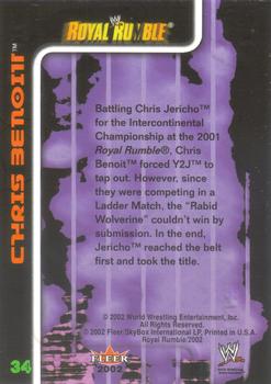 2002 Fleer WWE Royal Rumble #34 Chris Benoit  Back
