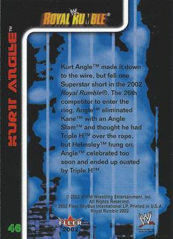 2002 Fleer WWE Royal Rumble #46 Kurt Angle  Back