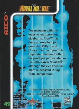 2002 Fleer WWE Royal Rumble #49 Rico  Back