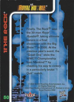 2002 Fleer WWE Royal Rumble #50 The Rock  Back