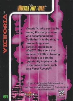 2002 Fleer WWE Royal Rumble #61 Victoria  Back