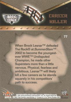 2002 Fleer WWE Royal Rumble #77 Brock Lesnar Back