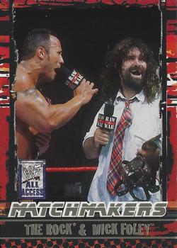 2002 Fleer WWF All Access - Match Makers #5 MM The Rock / Mick Foley Front
