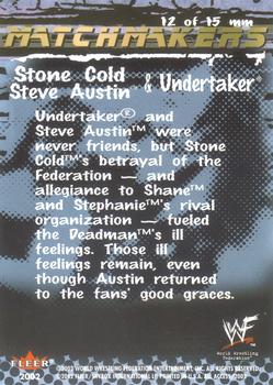 2002 Fleer WWF All Access - Match Makers #12 MM Stone Cold Steve Austin / The Undertaker Back