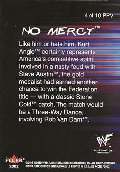 2002 Fleer WWF All Access - Pay-Per-Views #4 PPV No Mercy  Back
