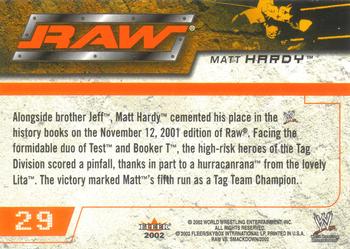 2002 Fleer WWE Raw vs. SmackDown #29 Matt Hardy  Back
