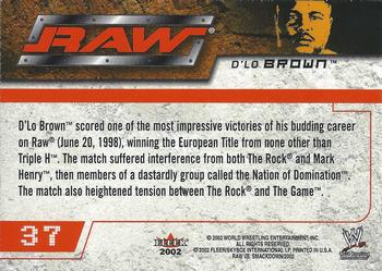 2002 Fleer WWE Raw vs. SmackDown #37 D'Lo Brown  Back