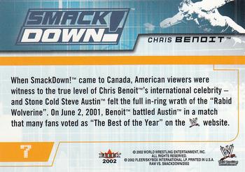 2002 Fleer WWE Raw vs. SmackDown #7 Chris Benoit  Back