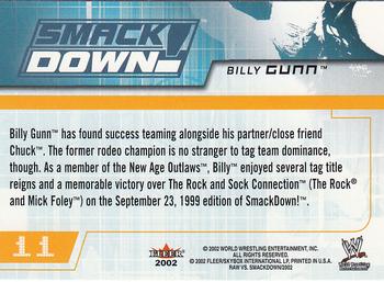 2002 Fleer WWE Raw vs. SmackDown #11 Billy Gunn  Back