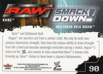 2002 Fleer WWE Raw vs. SmackDown #90 Kane vs. Hollywood Hulk Hogan Back