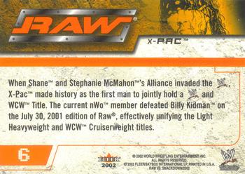 2002 Fleer WWE Raw vs. SmackDown #6 X-Pac  Back