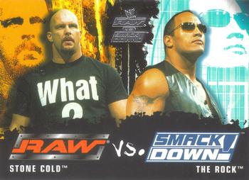 2002 Fleer WWE Raw vs. SmackDown #79 Stone Cold vs. The Rock Front