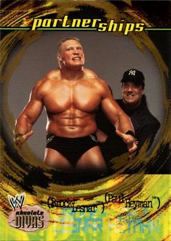 2002 Fleer WWE Absolute Divas - Diva Gems Gold #49 Brock Lesnar / Paul Heyman Front