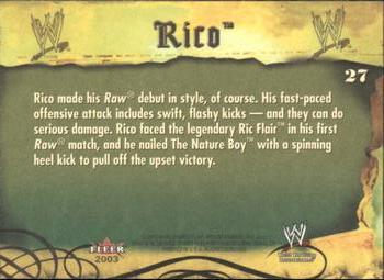 2003 Fleer WWE Aggression #27 Rico  Back