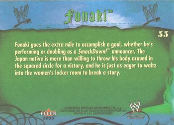 2003 Fleer WWE Aggression #55 Funaki  Back