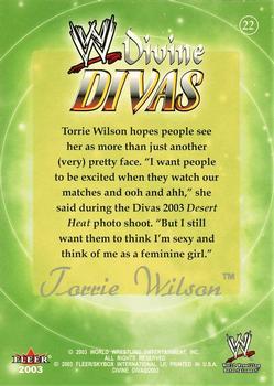 2003 Fleer WWE Divine Divas #22 Torrie Wilson Back