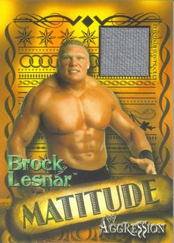 2003 Fleer WWE Aggression - Matitude Event Used #M BL Brock Lesnar Front