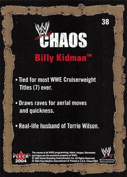 2004 Fleer WWE Chaos #38 Billy Kidman  Back
