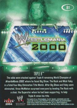 2004 Fleer WWE WrestleMania XX #81 Triple H Back