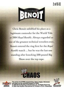2004 Fleer WWE Chaos - Controlled Chaos #2 CC Chris Benoit  Back