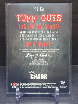 2004 Fleer WWE Chaos - Tuff Guys Event Used Mat #TG-KA Kurt Angle  Back