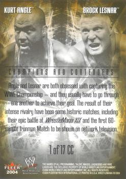 2004 Fleer WWE WrestleMania XX - Champions And Contenders #1 CC Kurt Angle / Brock Lesnar Back