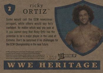 2008 Topps Heritage IV WWE #2 Ricky Ortiz  Back