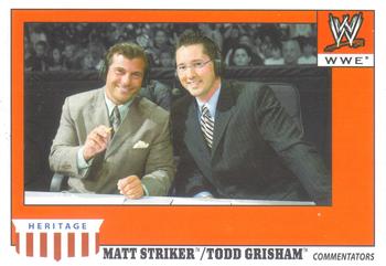2008 Topps Heritage IV WWE #74 Matt Striker / Todd Grisham  Front