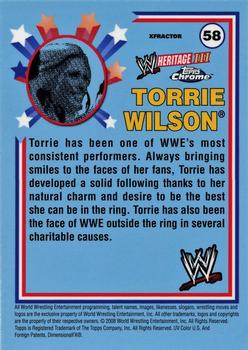 2008 Topps Chrome Heritage III WWE - X-Fractors #58 Torrie Wilson  Back