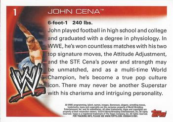 2010 Topps WWE #1 John Cena  Back