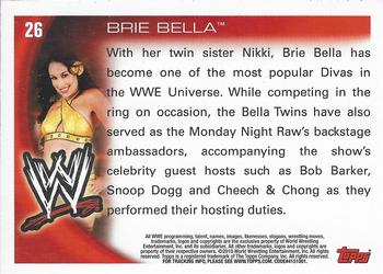 2010 Topps WWE #26 Brie Bella  Back