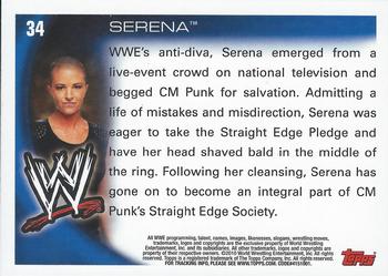 2010 Topps WWE #34 Serena  Back
