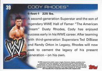 2010 Topps WWE #39 Cody Rhodes  Back