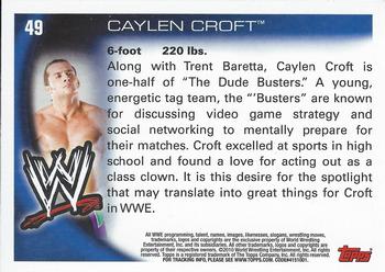 2010 Topps WWE #49 Caylen Croft  Back
