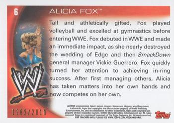 2010 Topps WWE - Blue #6 Alicia Fox  Back