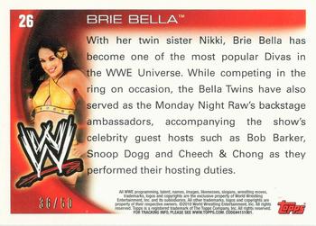 2010 Topps WWE - Gold #26 Brie Bella  Back