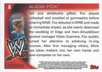 2010 Topps WWE - Silver #6 Alicia Fox Back