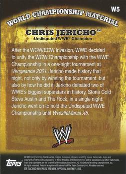 2010 Topps WWE - World Championship Material #W5 Chris Jericho  Back