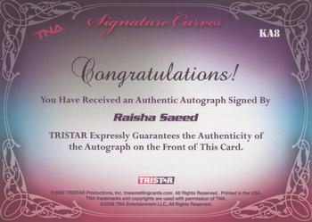 2009 TriStar TNA Knockouts - Signature Curves #KA8 Raisha Saeed Back
