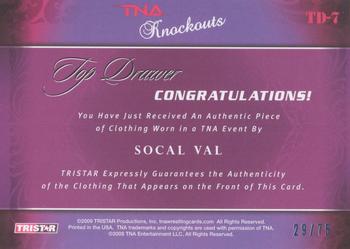 2009 TriStar TNA Knockouts - Top Drawer Memorabilia Turquoise #TD-7 SoCal Val Back
