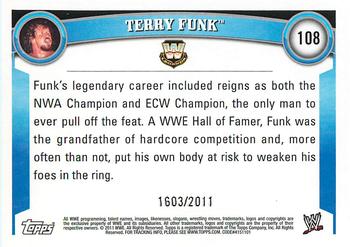 2011 Topps WWE - Blue #108 Terry Funk Back