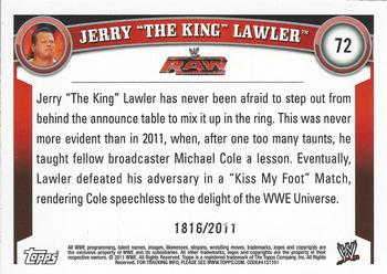 2011 Topps WWE - Blue #72 Jerry Lawler Back