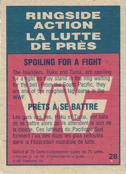1987 O-Pee-Chee WWF #28 Spoiling for a Fight Back