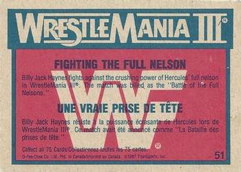 1987 O-Pee-Chee WWF #51 Fighting the Full Nelson Back