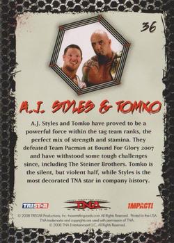 2008 TriStar TNA Impact #36 A.J. Styles/Tomko  Back