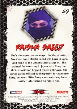 2008 TriStar TNA Impact #49 Raisha Saeed  Back