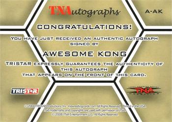 2008 TriStar TNA Impact - Autographs #A-AK Awesome Kong  Back